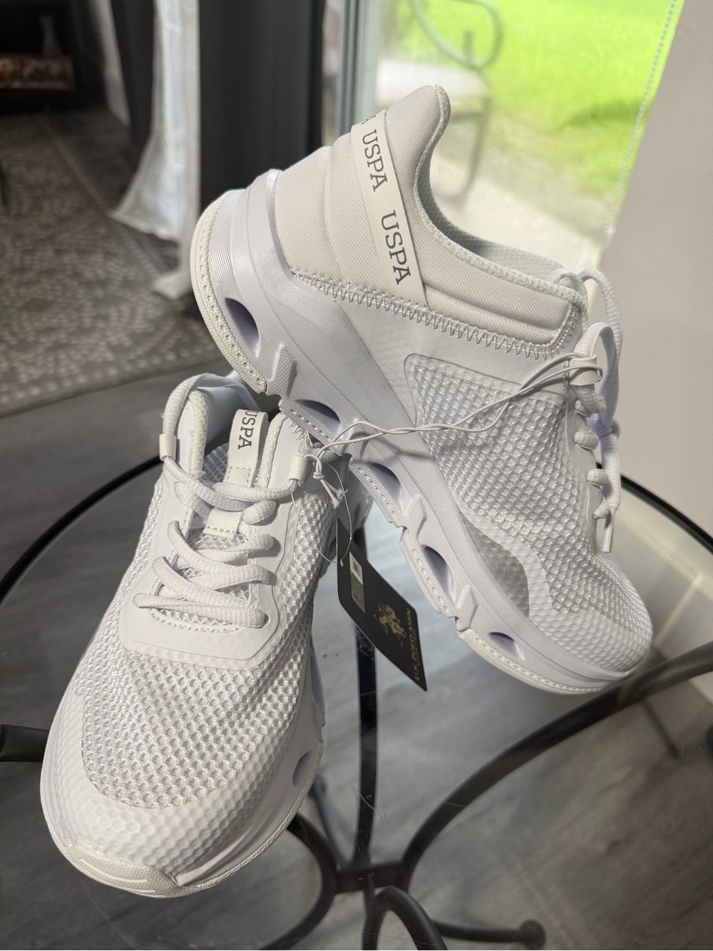 U.S. Polo Assn. Women's White Athletic Mesh Sneakers